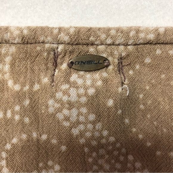 O’NEILL Brown Boho Flowy V-Neck Babydoll Top With Crochet Detailing Size Medium - Picture 4 of 12